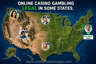 map of legal online casino gambling states in the US